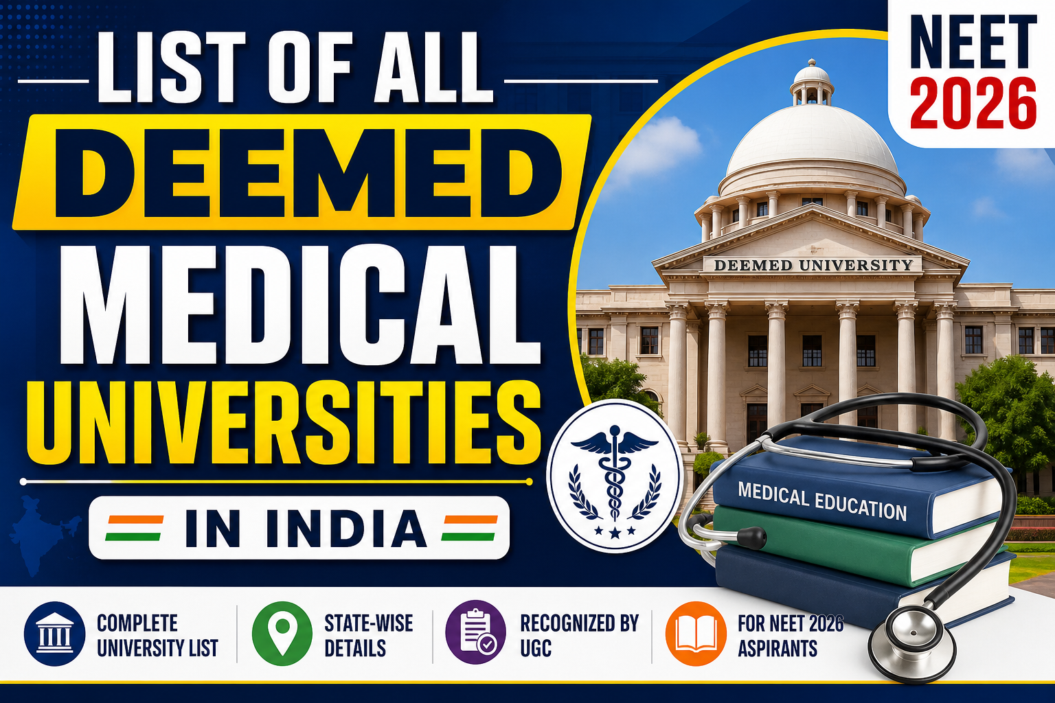 List of All Deemed Medical Universities in India (NEET 2026)